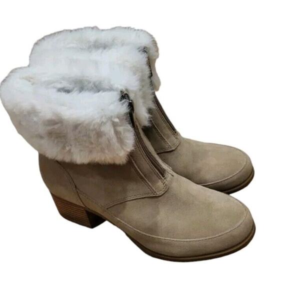 Koolaburra Shoes - Koolaburra by Ugg Daianna heeled boots furry cuff size 8.5